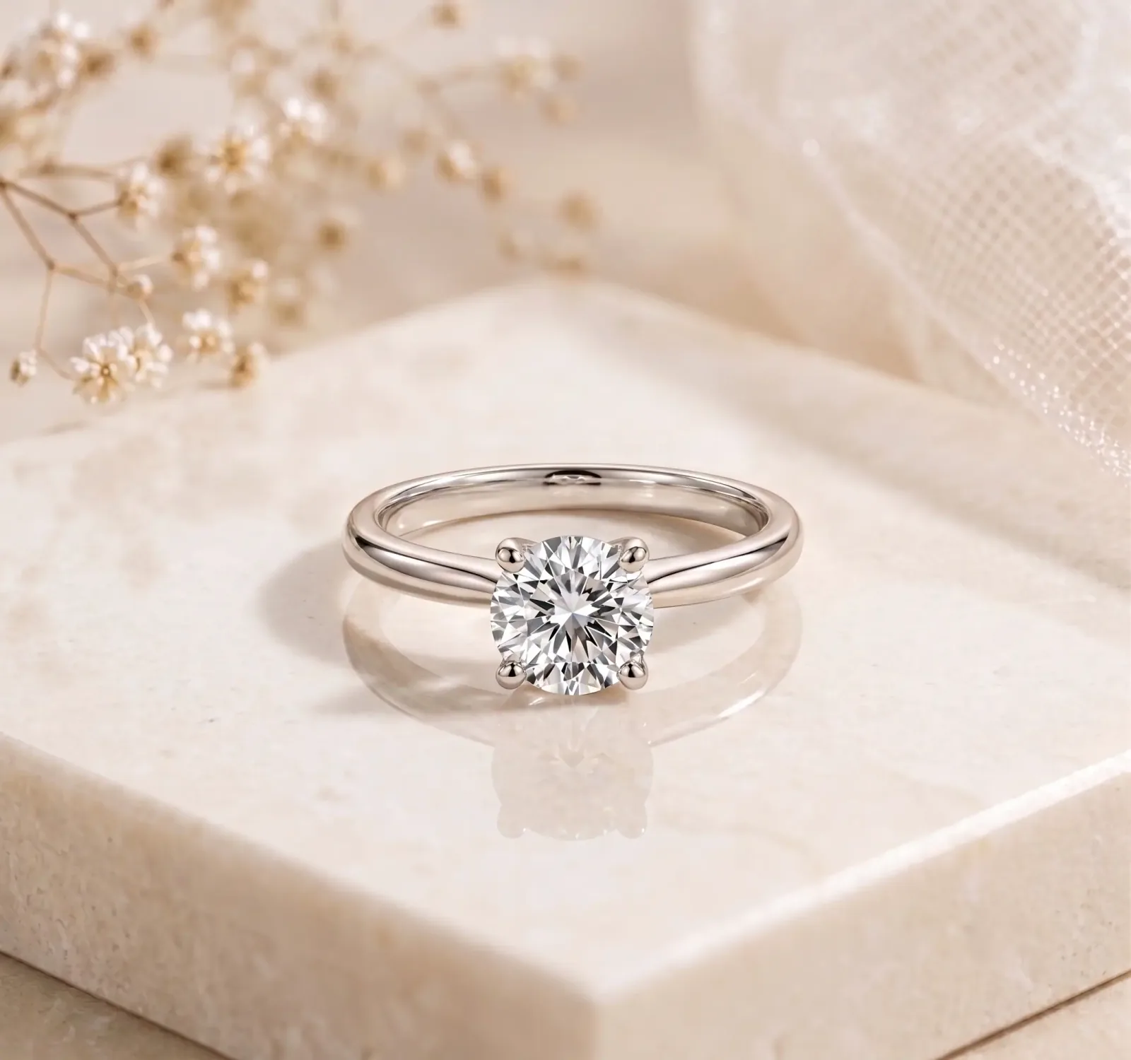 Round Cut Lab Grown Diamond Solitaire Ring - ORNIVAJEWELS lab grown diamond jewellery
