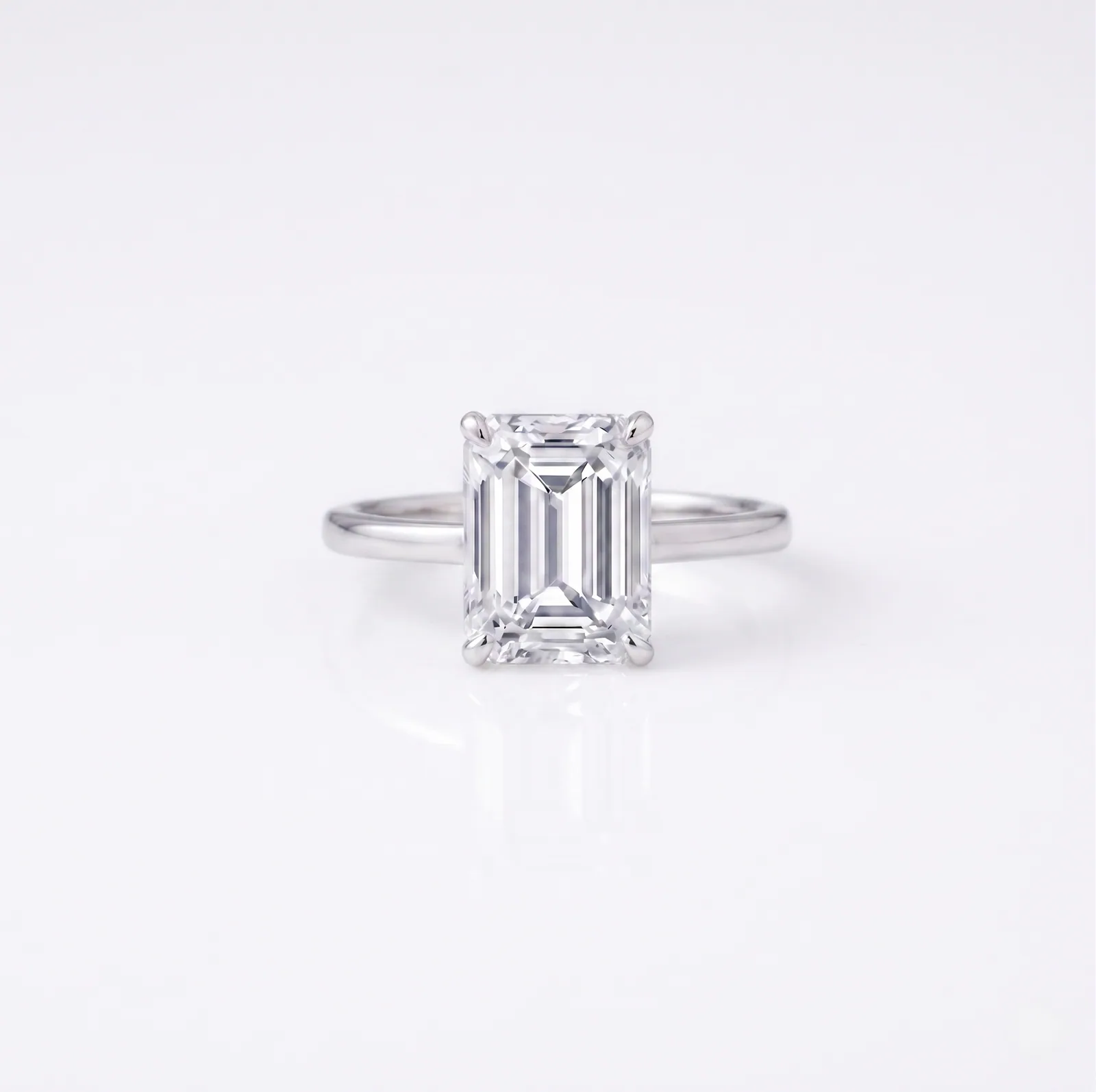 Classic Emerald Cut Solitaire Ring - ORNIVAJEWELS lab grown diamond jewellery
