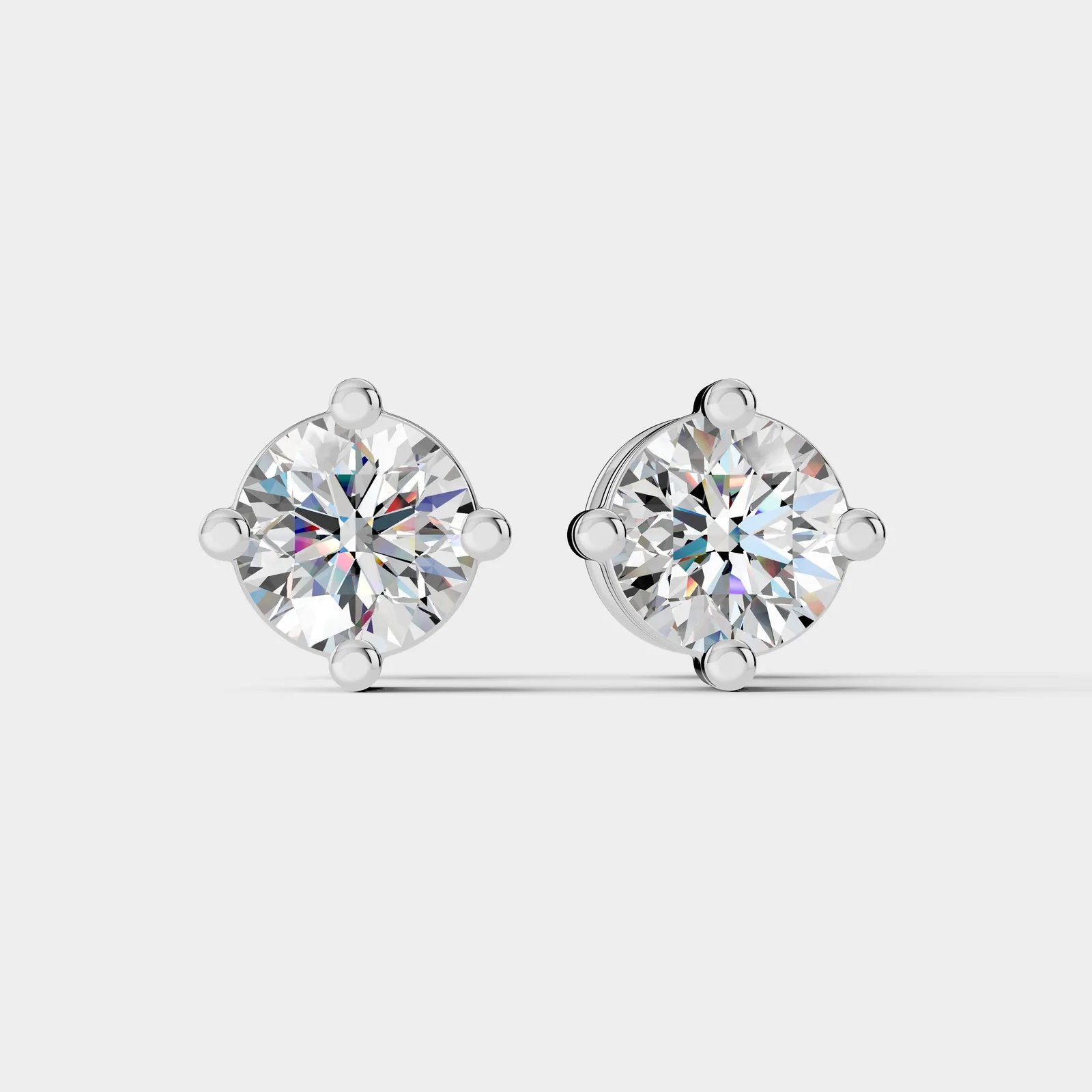 Classic Round Cut Solitaire Earrings - ORNIVAJEWELS lab grown diamond jewellery