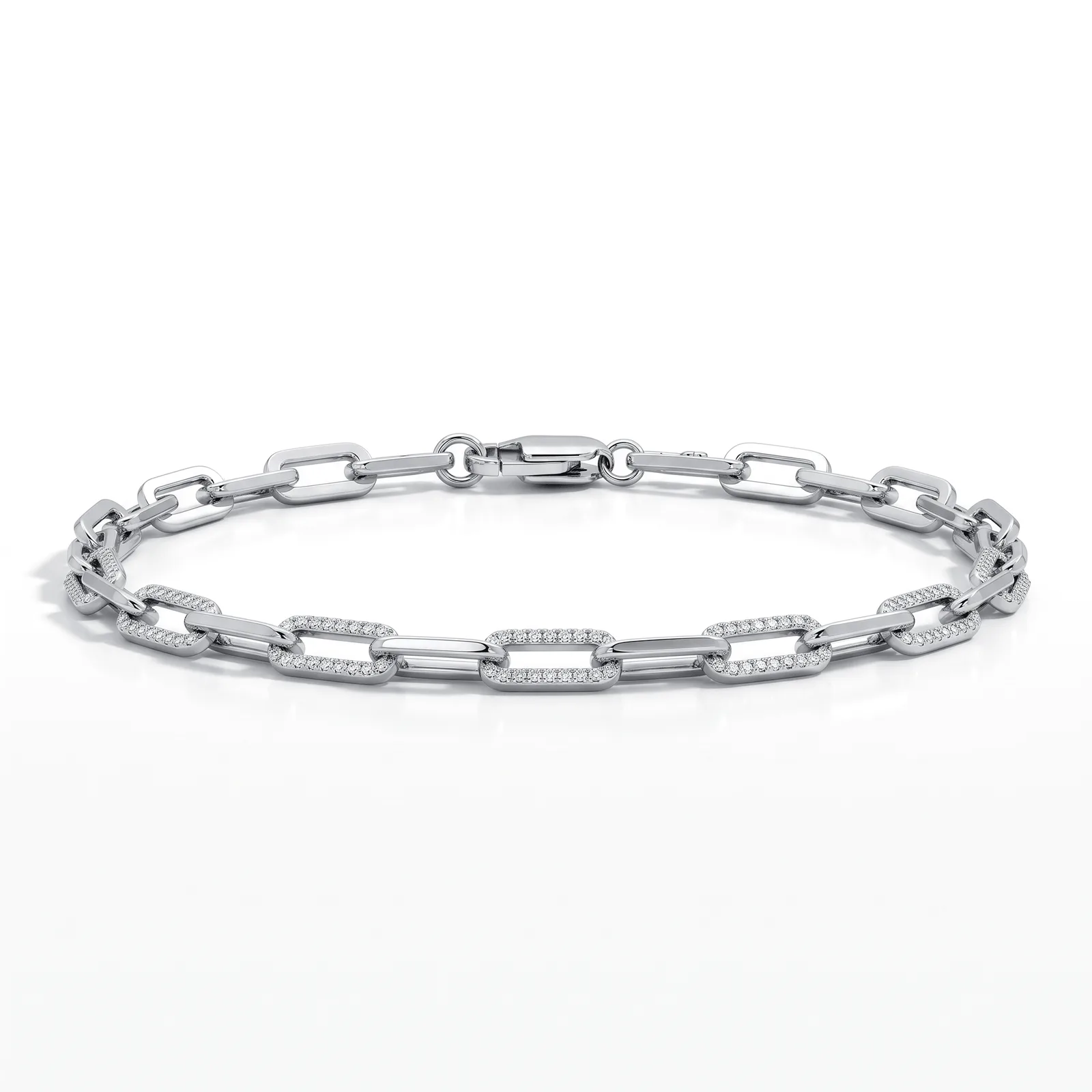Pavé Paperclip Link Chain Bracelet - ORNIVAJEWELS lab grown diamond jewellery